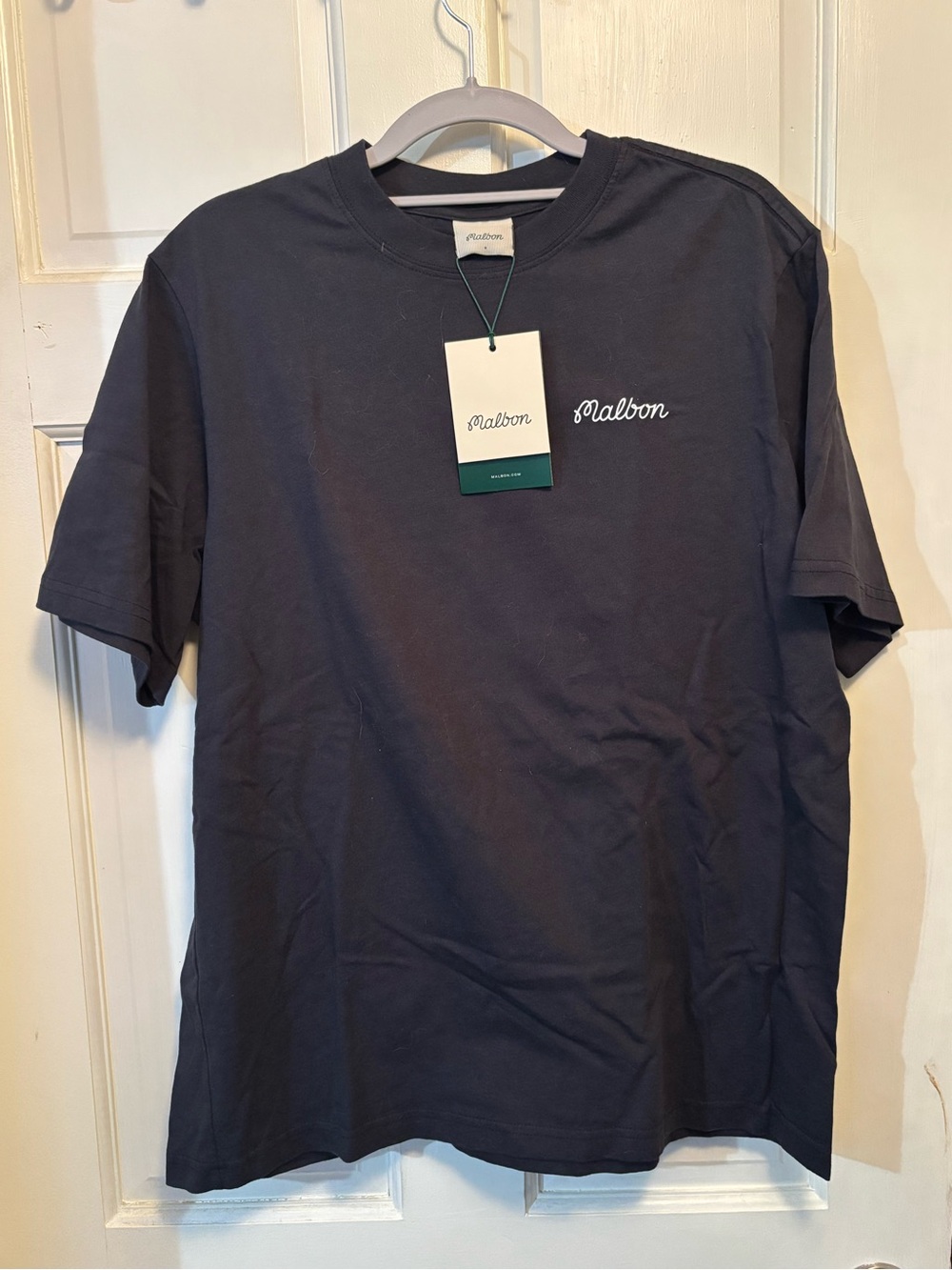Malbon Golf Bermuda Baldwin Tee Navy Size Small NWT Buckets Graphic